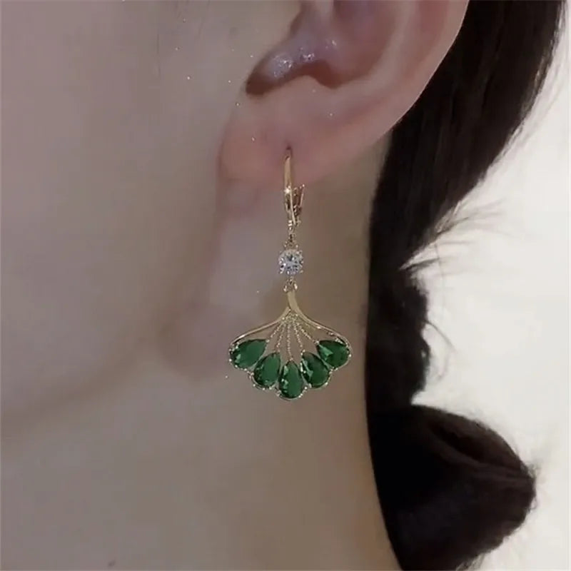 Boucles d'Oreilles Feuille de Ginkgo