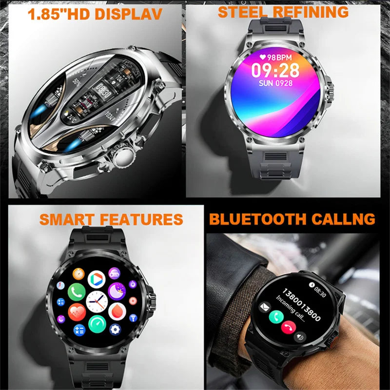 Nouvelle smartwatch ultra HD 1,85", GPS, appel Bluetooth HD, batterie 710 mAh, 400+ cadrans, pour Huawei Xiaomi.