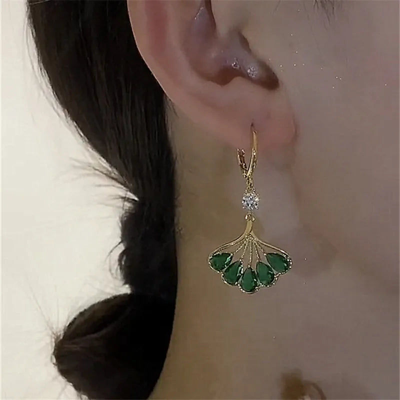 Boucles d'Oreilles Feuille de Ginkgo